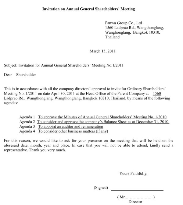 Letter To Shareholders Template from www.panwagroup.com